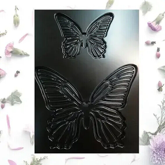 2pcs Panels Wall ABS Stone Butterfly Art Plastic Mold Decor 3D Plaster Tile Form Design