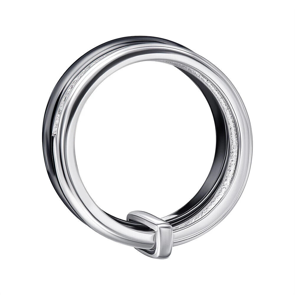 New Silver 925 Ceramics Ring - Stones Black Jewelry Charm Fashion Style Women