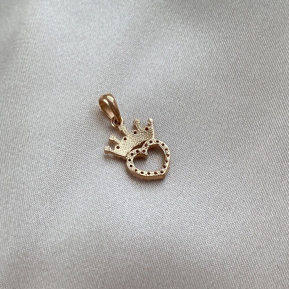 New Pendant -   Crown Heart Woman Girl Necklace Jewelry Charm 14k gold (585)