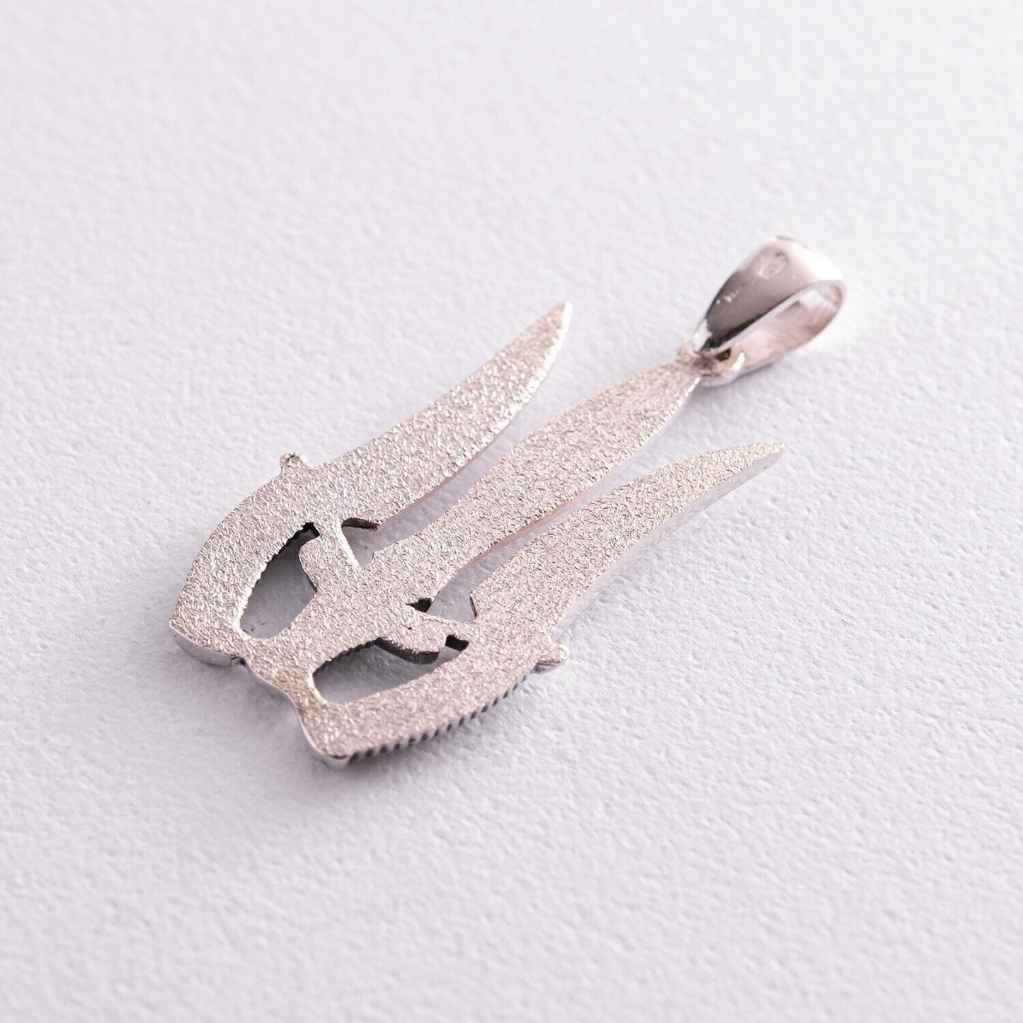 Pendant Ukrainian Trident Tryzub Ukraine Necklace Jewelry Charm Silver