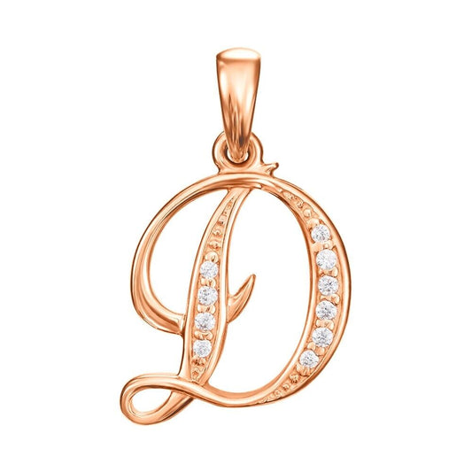 New Pendant - Letter D Name Girl Woman Necklace Jewelry Charm 14k gold (585)
