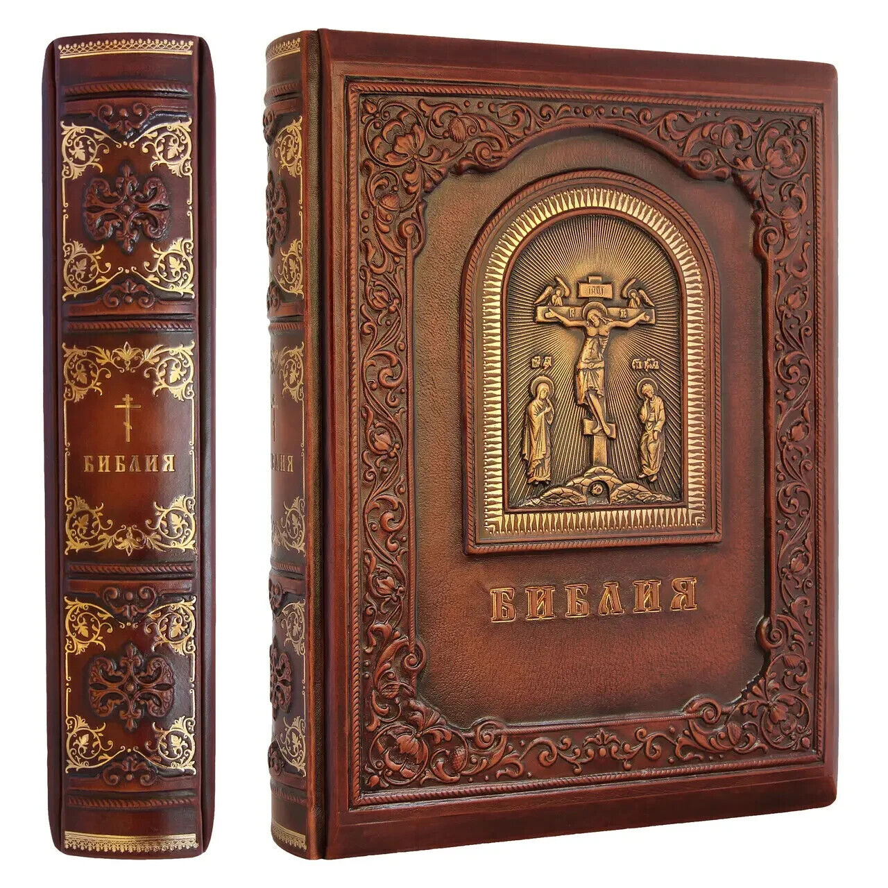 in Russian Bible Leather Библия с гравюрами Гюстава Доре 21х30cm Gift Exclusive