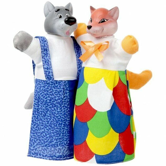 Show Puppet Hand Puppet Fox Wolf Toy Theatre Story Children Russian fairy tale