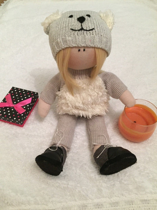 Art Doll, Handmade Gift Doll, Soft Fabric Doll, Decor Baby Tilda Doll 12 INCH