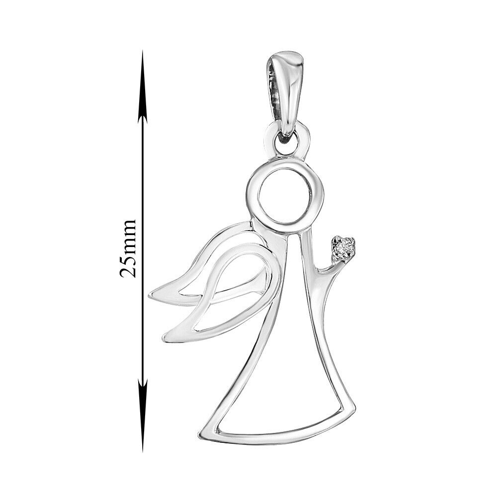 New Pendant - Arrow Angel Necklace Jewelry Charm 14k  White gold (585)