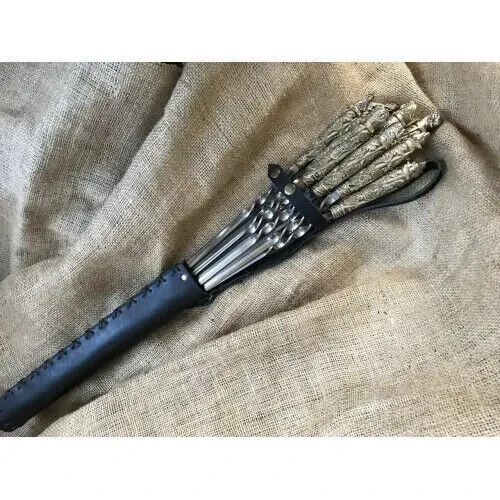 Luxury 12pcs Stainless Steel Metal Barbeque Skewer Needle BBQ Kebab Stick