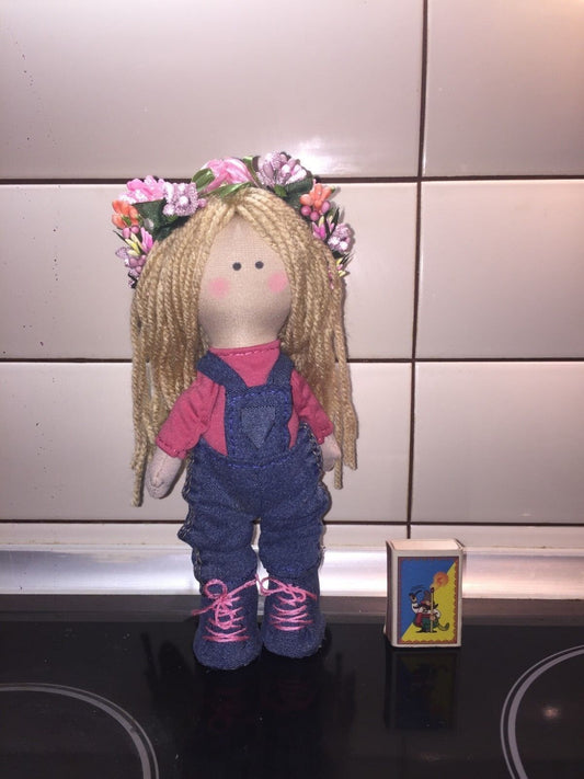 Art Doll, Handmade Gift Doll, Soft Fabric Doll, Decor Baby Tilda Doll 10 INCH