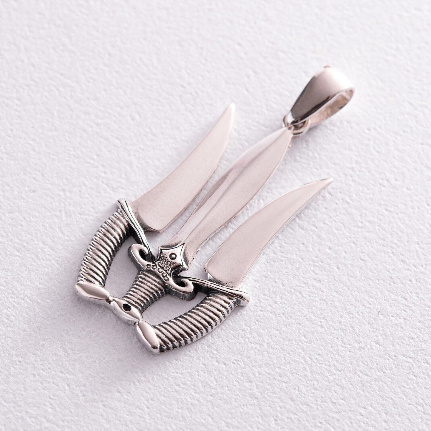 Pendant Ukrainian Trident Tryzub Ukraine Necklace Jewelry Charm Silver
