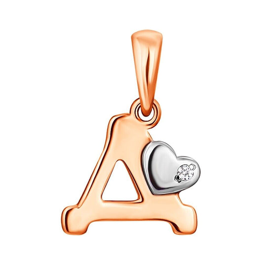 New Pendant - Letter D Name Girl Necklace Jewelry Charm 14k gold (585)