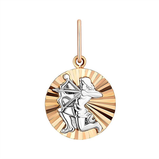New Pendant -  Zodiac Sign Sagittarius Necklace Jewelry Charm 14k gold (585)