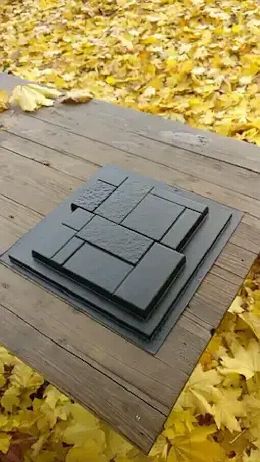 2pcs Panels Wall ABS Stone Art Plastic Mold Decor 3D Plaster Tile Form Design