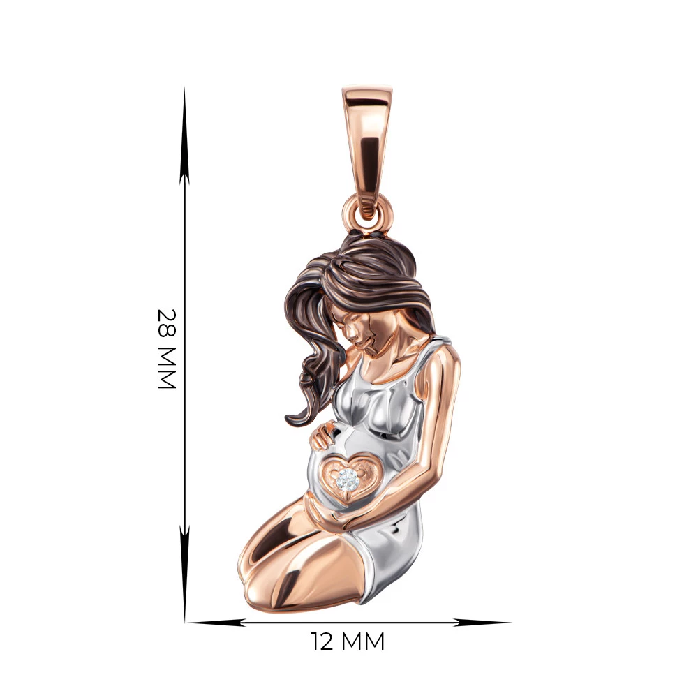 Pendant Pregnancy Сhild Baby Women Gift Necklace Jewelry Charm 14k gold (585)