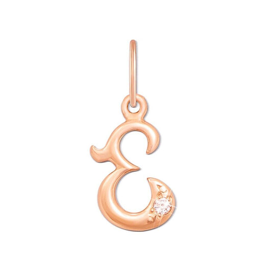New Pendant - Letter E Name Girl Necklace Jewelry Charm 14k gold (585)