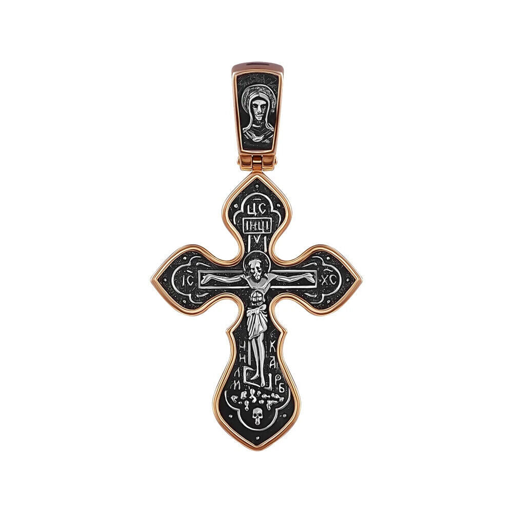 New Pendant Cross Jesus Christ Crucifix Orthodox Jewelry Sterling 925 Silver