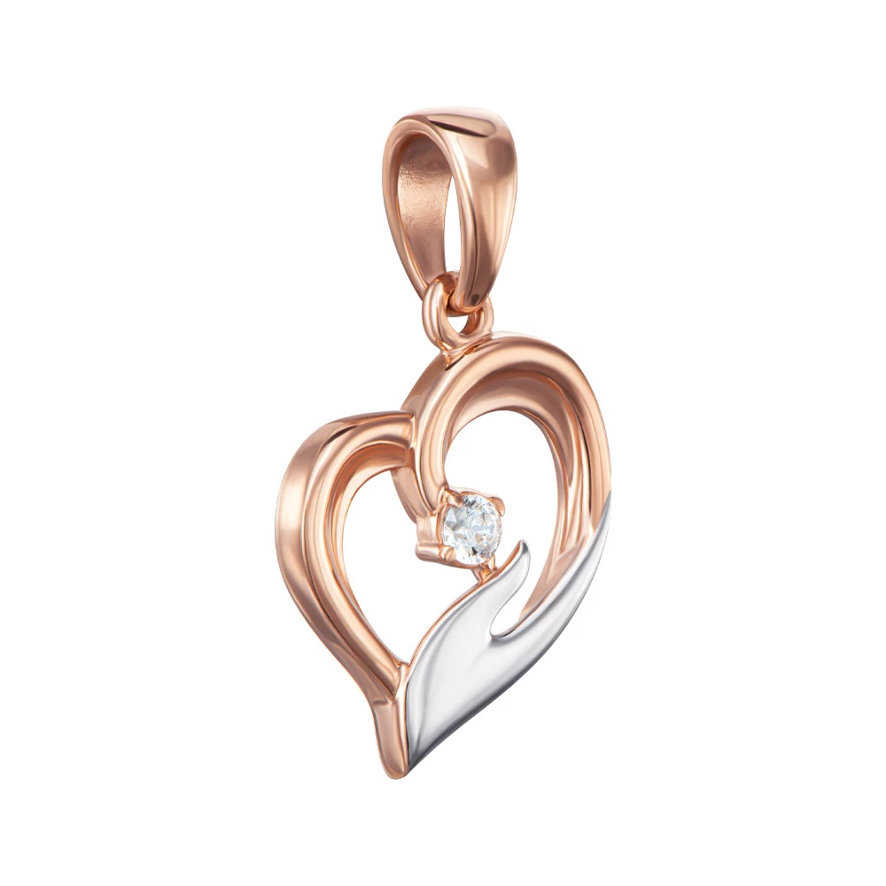 Pendant Heart Women Girl Hand Love Gift Necklace Jewelry Charm 14k gold (585)