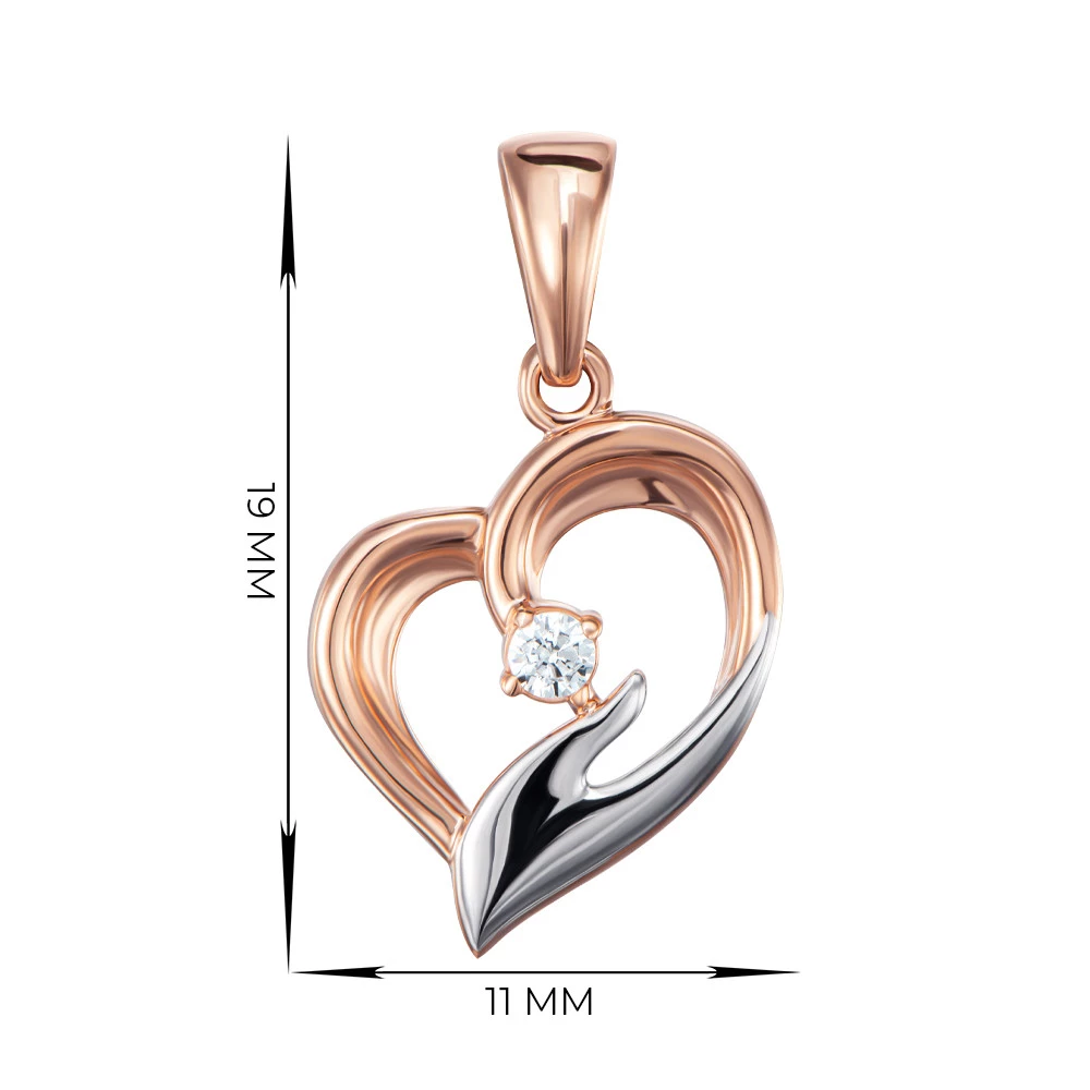 Pendant Heart Women Girl Hand Love Gift Necklace Jewelry Charm 14k gold (585)