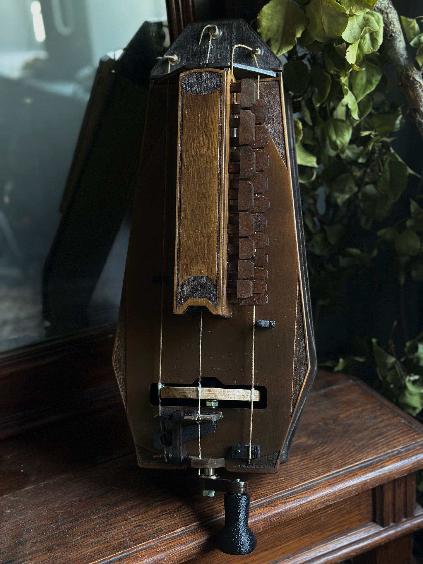 3-String Handmade Acoustic Hurdy-Gurdy with Trompette Medieval Traditional Wheel Lyre Musical Instrument