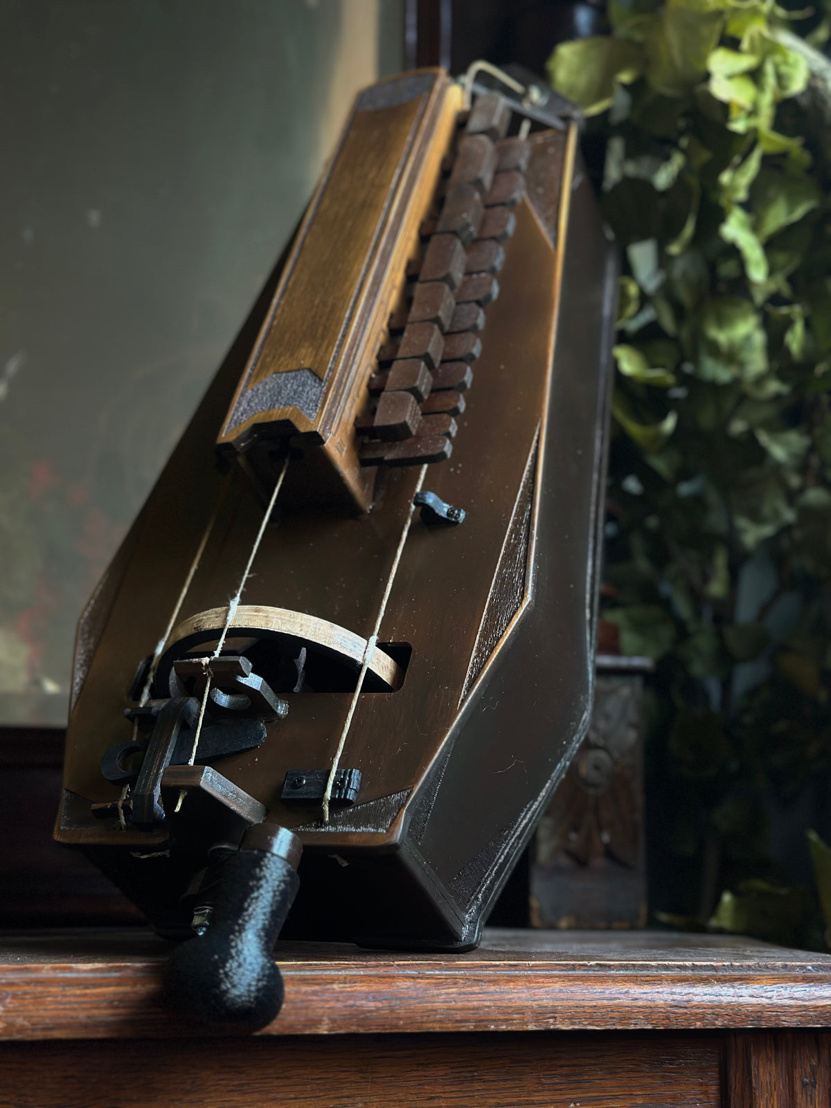 3-String Handmade Acoustic Hurdy-Gurdy with Trompette Medieval Traditional Wheel Lyre Musical Instrument