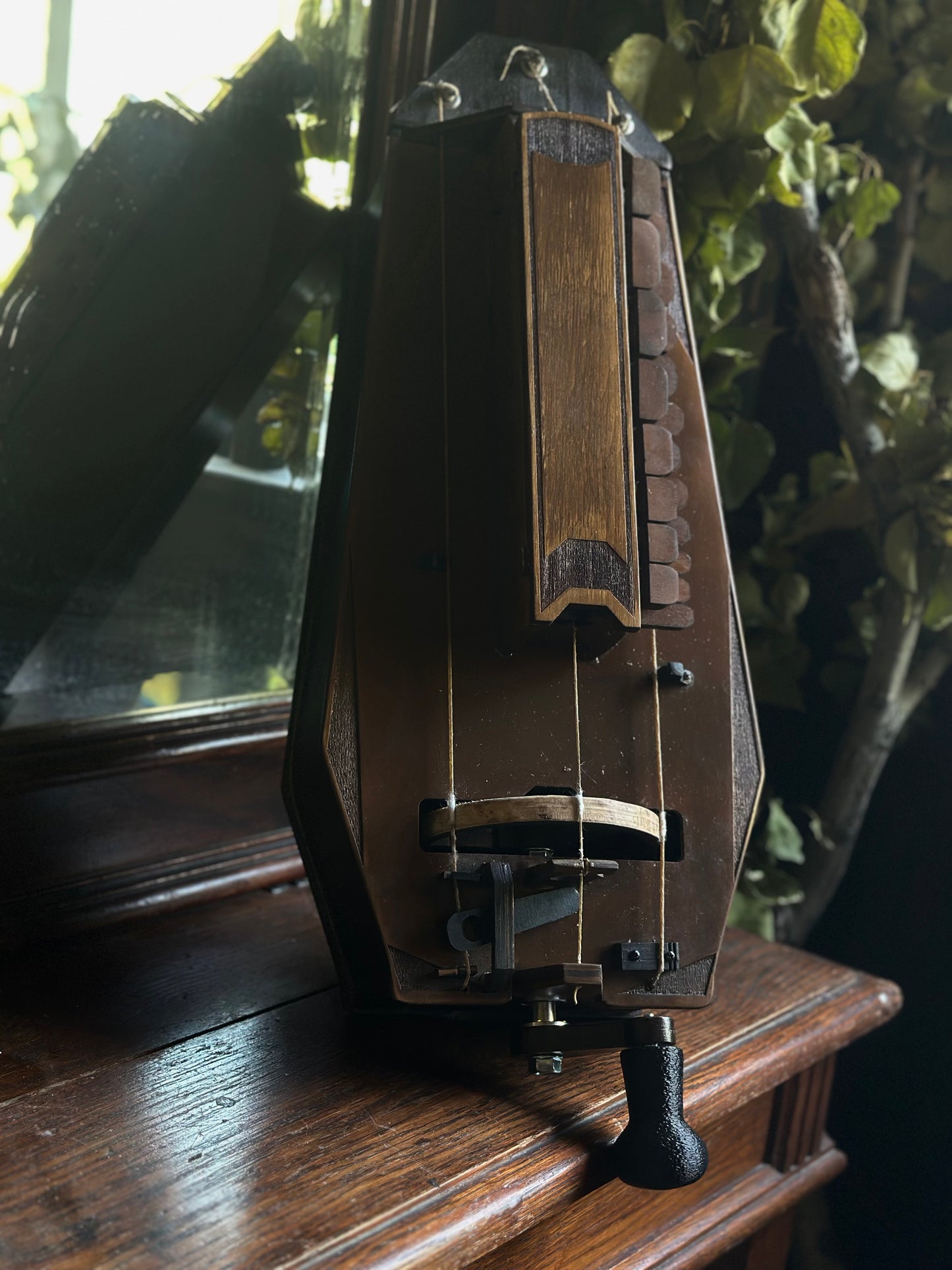 3-String Handmade Acoustic Hurdy-Gurdy with Trompette Medieval Traditional Wheel Lyre Musical Instrument