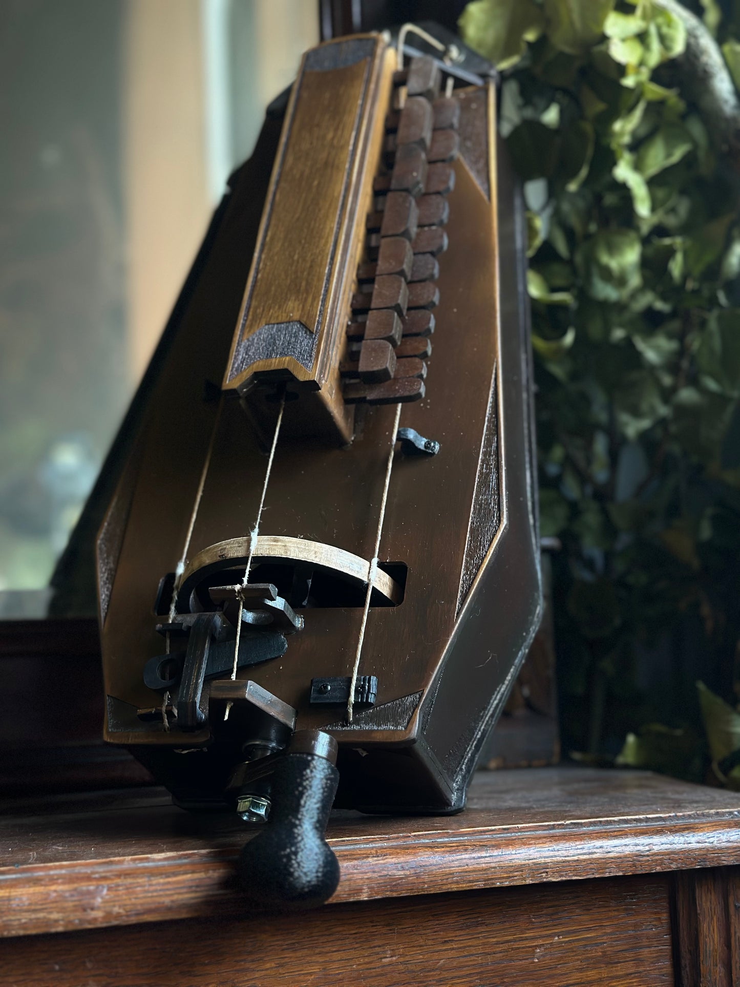 3-String Handmade Acoustic Hurdy-Gurdy with Trompette Medieval Traditional Wheel Lyre Musical Instrument