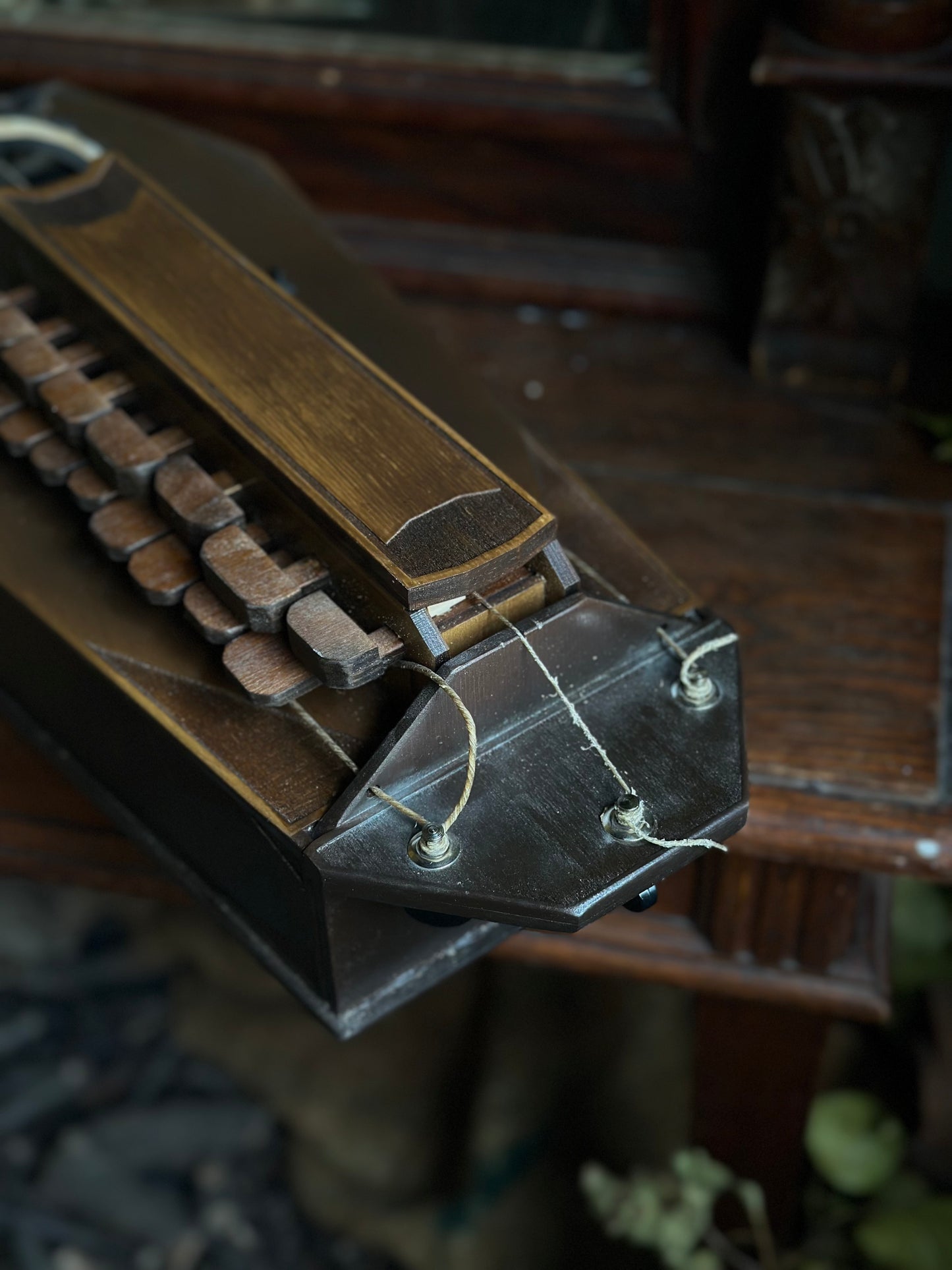 3-String Handmade Acoustic Hurdy-Gurdy with Trompette Medieval Traditional Wheel Lyre Musical Instrument