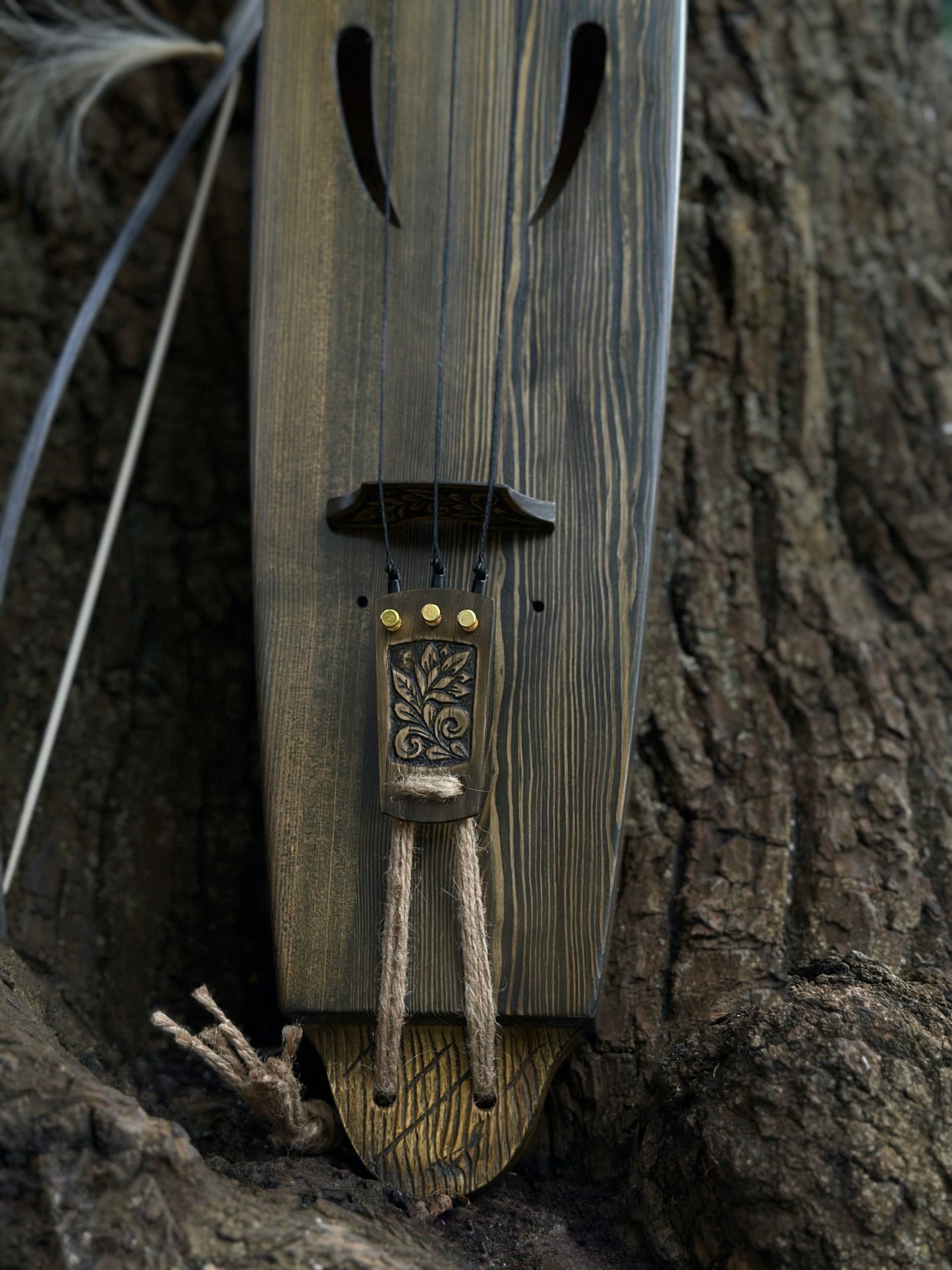 Handcrafted Tagelharpa Viking Scandinavian Traditional Lira Violin Talharpa 3 String Wood Jouhikko Talharpa Bowed Lyre