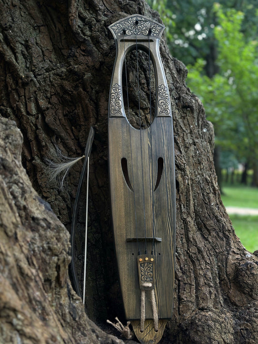 Handcrafted Tagelharpa Viking Scandinavian Traditional Lira Violin Talharpa 3 String Wood Jouhikko Talharpa Bowed Lyre