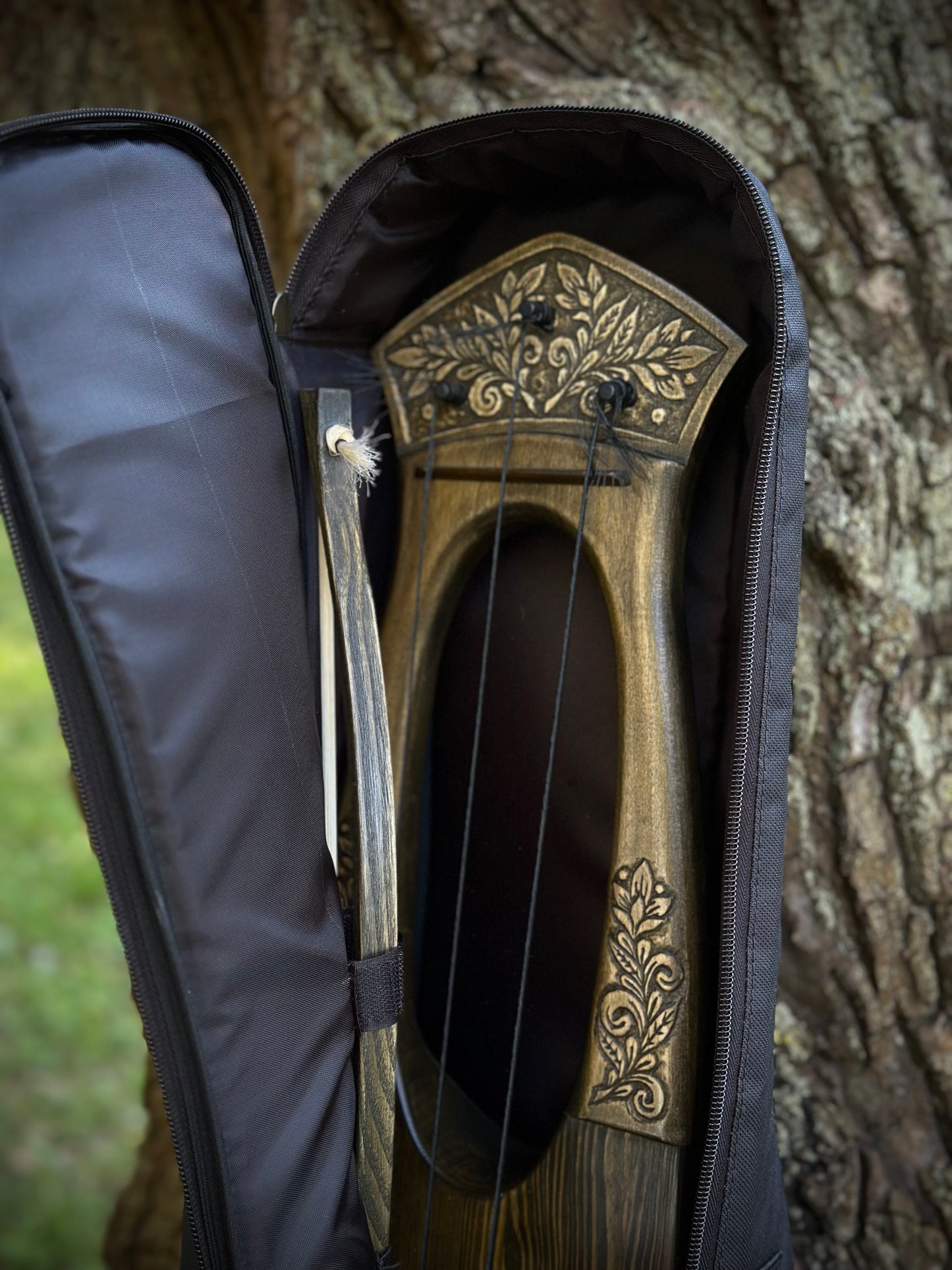 Tagelharpa Case, Handmade Soft Case, Harpa Bag, Tagelharpa cover, Harpa Case, Tagelharpa Soft Case, Handmade Harpa Case
